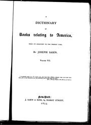 Cover of: A dictionary of books relating to America by Joseph Sabin, Joseph Sabin