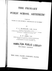 Cover of: The primary public school arithmetic: based on McLellan and Dewey's "Psychology of number"