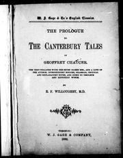Cover of: The prologue to The Canterbury tales of Geoffrey Chaucer by by E.F. Willoughby