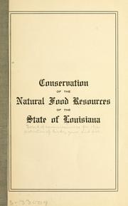 Conservation of the natural food resources of the state of Louisiana