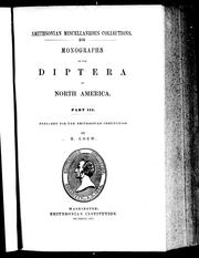 Cover of: Monographs of the Diptera of North America