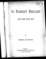 Cover of: In darkest England, and the way out by William Booth