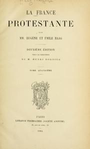 Cover of: La France protestante by Eugène Haag