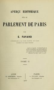 Cover of: Aperçu historique sur le Parlement de Paris.