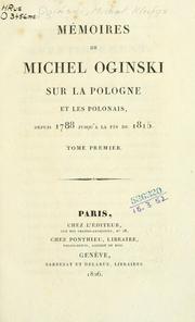 Cover of: Mémoires de Michel Oginski sur la Pologne et les Polonais by Micha Kleofas Ogiski