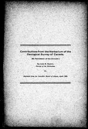 Cover of: Contributions from the herbarium of the Geological Survey of Canada by James M. Macoun, James M. Macoun