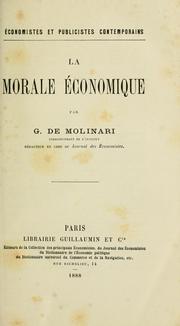 Cover of: La morale économique. by G. de Molinari