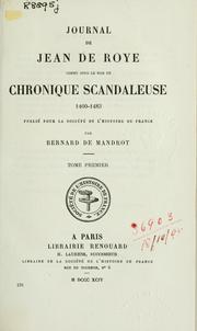 Cover of: Journal by Jean de Roye
