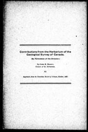 Cover of: Contributions from the herbarium of the Geological Survey of Canada by James M. Macoun, James M. Macoun