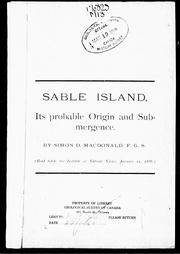 Cover of: Sable Island: its probable origin and submergence