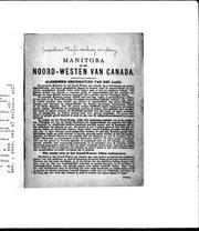 Cover of: Manitoba en het Noord-Westen van Canada