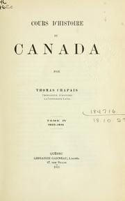 Cover of: Cours d'histoire du Canada.