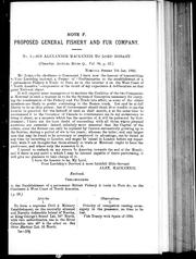 Cover of: Proposed general fishery and fur company by Sir Alexander Mackenzie