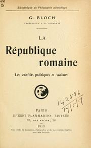 Cover of: La république romaine, les conflits politiques et sociaux.
