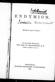 Cover of: Endymion by Benjamin Disraeli