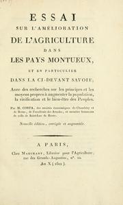 Cover of: Essai sur l'amélioration de l'agriculture dans les pays montueux by Joseph Henri Costa de Beauregard