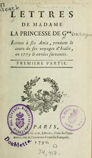 Lettres de madame la princesse de G... by Gonzaga, Elisabetta Rangoni Principessa di