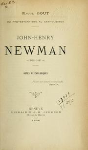 Cover of: John Henry Newman, 1801-1845: notes psychologiques.