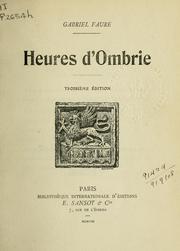 Cover of: Heures d'Ombrie. by Gabriel Fauré