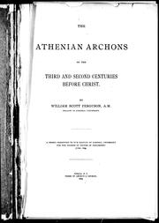 Cover of: The Athenian archons of the third and second centuries before Christ by William Scott Ferguson