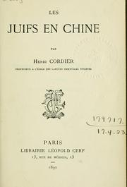 Cover of: Les Juifs en Chine.
