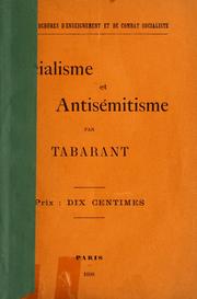 Cover of: Socialisme et antisémitisme.