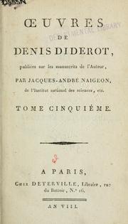 Cover of: Oeuvres de Diderot.: Publiées sur les manuscrits de l'auteur