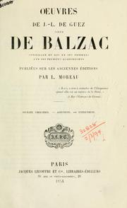 Cover of: Oeuvres de J.-L. de Guez, sieur de Balzac