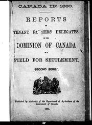 Cover of: Canada in 1880 by Canada. Dept. of Agriculture