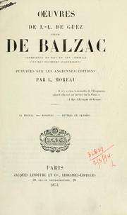 Cover of: Oeuvres de J.-L. de Guez, sieur de Balzac