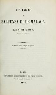 Cover of: Les tables de Salpensa et de Malaga