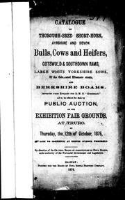 Catalogue of thorough-bred short-horn, Ayrshire and Devon bulls, cows and heifers, Cotswold & Southdown rams, large white Yorkshire sows, of the celebrated Ellesmere strain, and Berkshire boars