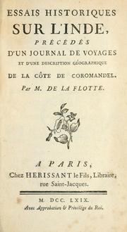 Cover of: Essais historiques sur l'Inde, précédés d'un journal de voyages et d'une description géographique de la côte de Coromandel