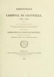 Cover of: Correspondance du cardinal de Granvelle, 1565-1586, publiée par Edmond Poullet by Antoine Perrenot de Granvelle