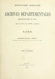 Cover of: Archives civiles: Série B, rédigée par Jules Finot, archiviste