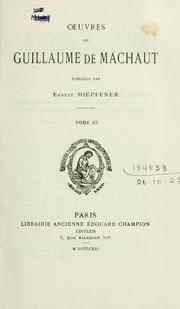 Cover of: OEuvres de Guillaume de Machaut, pub. par Ernest Hoepffner.