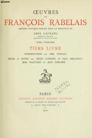 Cover of: Oeuvres. by François Rabelais