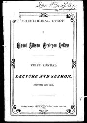 Cover of: Theological Union of Mount Allison Wesleyan College by Mount Allison Wesleyan College. Theological Union.
