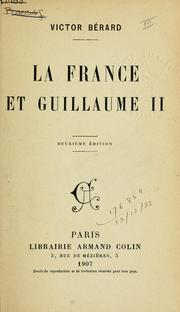Cover of: La France et Guillaume II