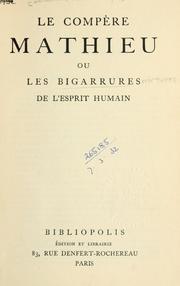 Cover of: Le compère Mathieu by Henri-Joseph Du Laurens