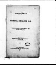Cover of: Benedict Arnold's regimental memorandum book: written while at Ticonderoga and Crown Point, 1775