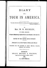 Cover of: Diary of a tour in America by M. B. Buckley