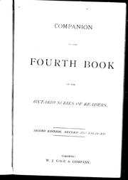 Cover of: Companion to the fourth book of the Ontario series of readers | 