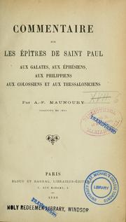 Cover of: Commentaire sur les ép^itres de Saint Paul by A.-F Maunoury