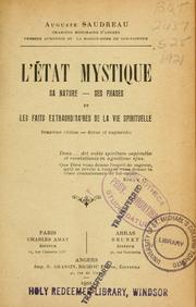 Cover of: L' état mystique: sa nature - ses phases et les faits extraordinaires de la vie spirituelle.