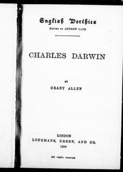 Cover of: Charles Darwin by Grant Allen