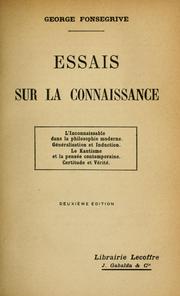Cover of: Essais sur la connaissance