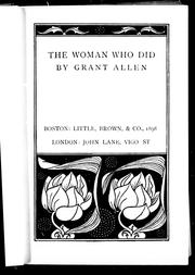 Cover of: The woman who did by Grant Allen