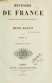 Cover of: Histoire de France depuis les temps les plus reculés jusqu'en 1789.