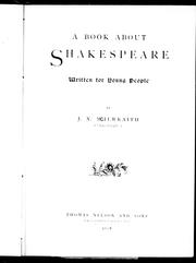 Cover of: A book about Shakespeare written for young people by Jean N. McIlwraith